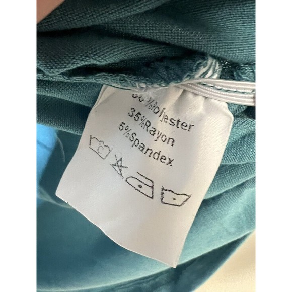 New Womens Vneck Sleeveless Tank Top Size Medium Blue Scrunched Sides - Picture 5 of 6